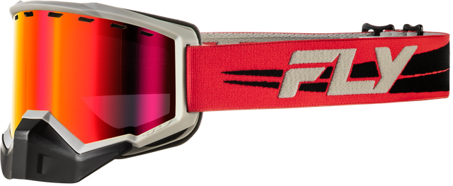 Fly Racing Focus Snow Goggle with Red Mirror and Rose Lenses for Snowmobile and Ski Vehicles