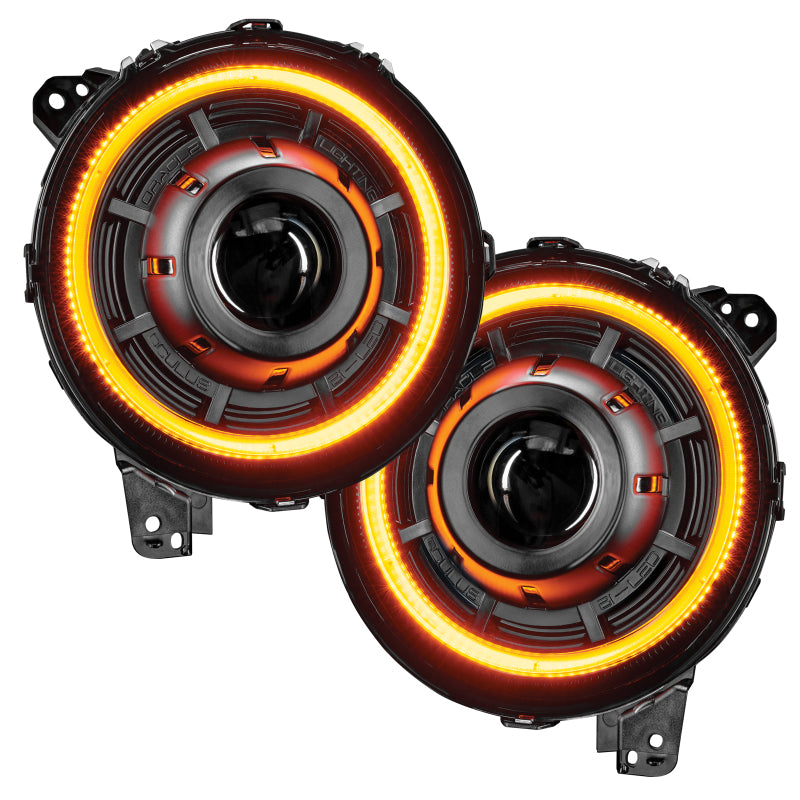 Oracle Jeep JL/Gladiator JT Oculus Bi-LED Projector Headlights - Amber/White Switchback