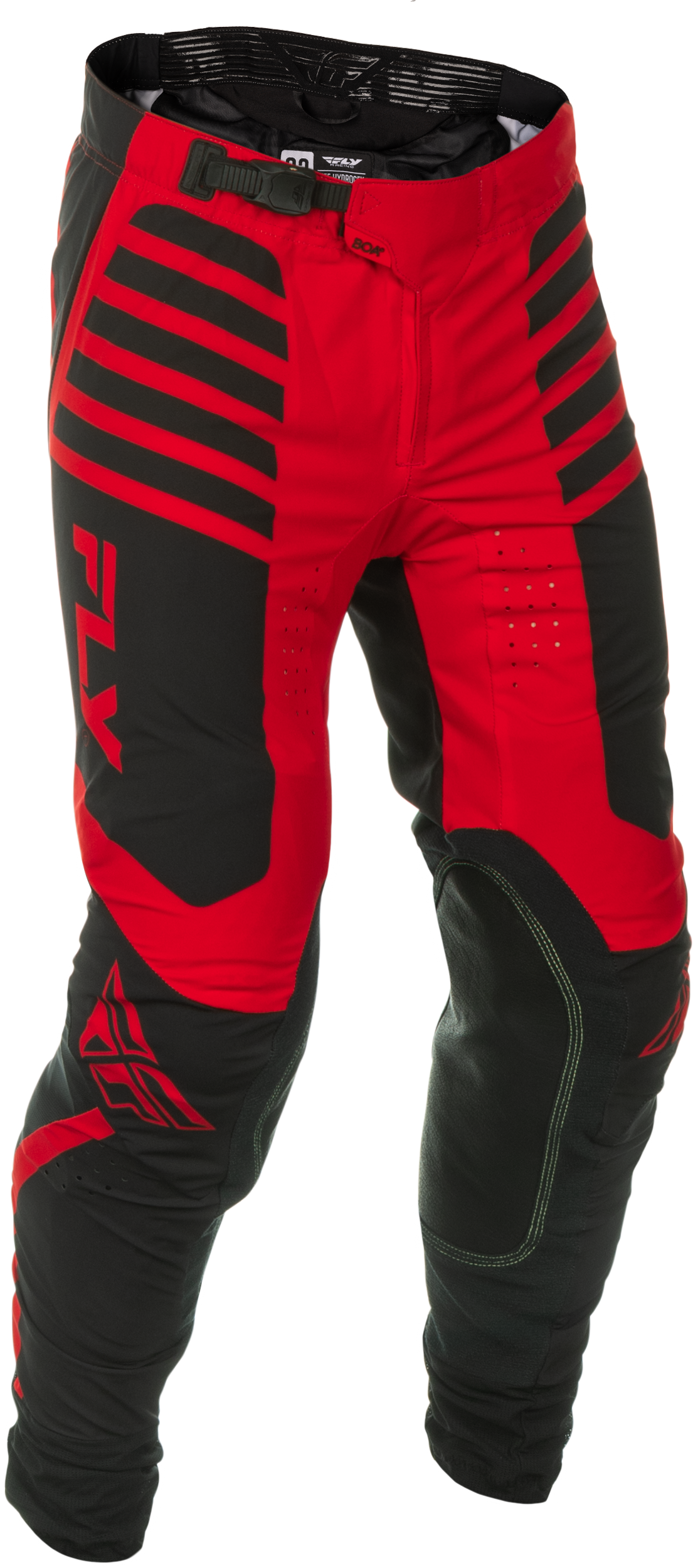 Fly Racing Lite Pants Black/Red Size 32 – Lightweight Motorcycle Riding Pants with Mesh Panels and BOA® Fit System for Men and Women