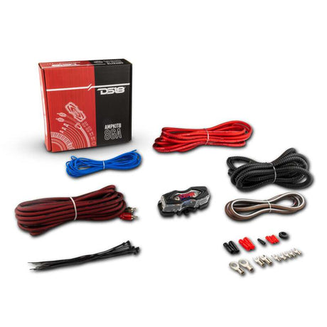 DS18 8-GA Amplifier Install Kit - Red for Car Audio Systems