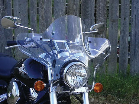 Slipstreamer SS-20-C Stealth Windshield with Clear Shield for Motorcycle - 14"H x 30"W with 1" Handlebar Hardware