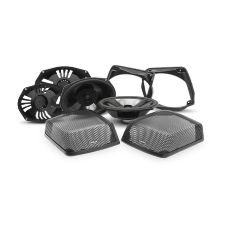 Rockford Fosgate TMS69BL9813 Saddlebag Audio Retrofit Kit for Harley-Davidson 1998-2013+ with Rear Speaker Integration