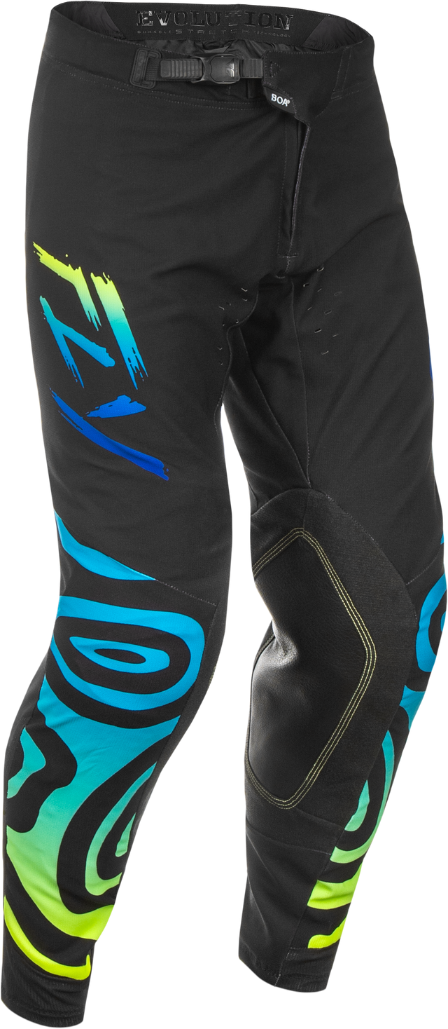 Fly Racing Evolution DST Zen Pants Black/Blue/Hi Vis Size 32 for Off-Road and Motocross Vehicles