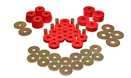 Energy Suspension Hyper-Flex Red Body Mount Bushing Set for Dodge Ramcharger 1990-1993