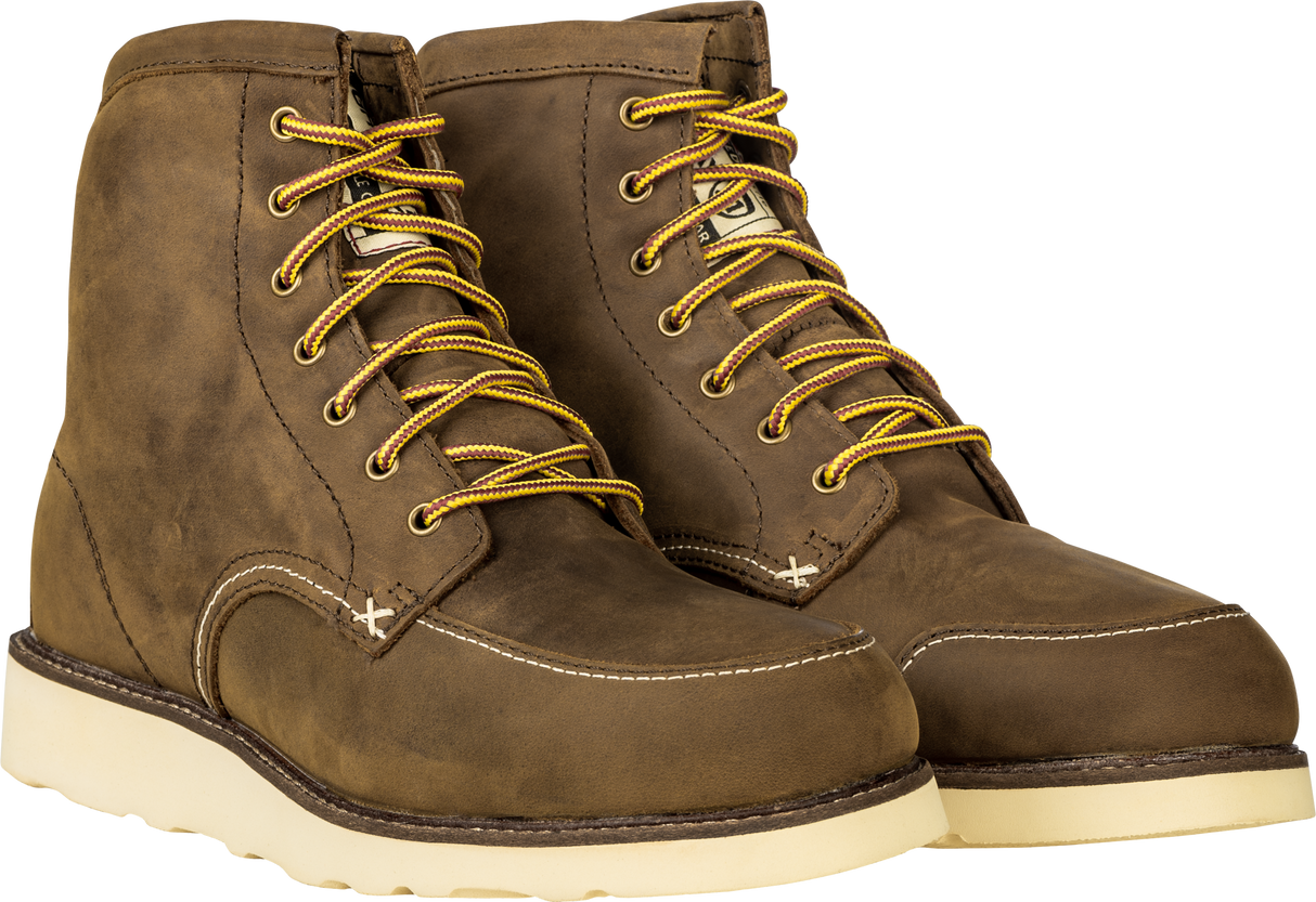 Highway 21 Journeyman Work Boots Brown Size 6 with Waterproof and Impact Protection