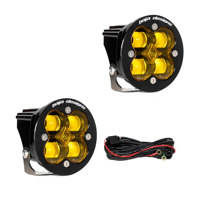 Baja Designs Squadron R SAE LED Spot Light Pair - Amber for Automotive Applications