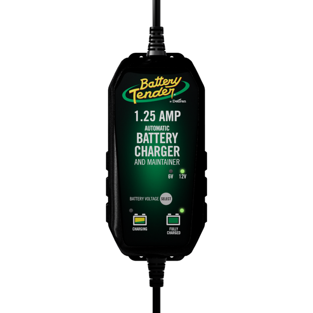 Battery Tender Plus 6V/12V 1.25A Selectable Battery Charger for Powersports and Marine Applications