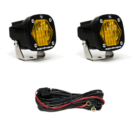 Baja Designs S1 Amber Wide Cornering LED Light Pair with Mounting Brackets