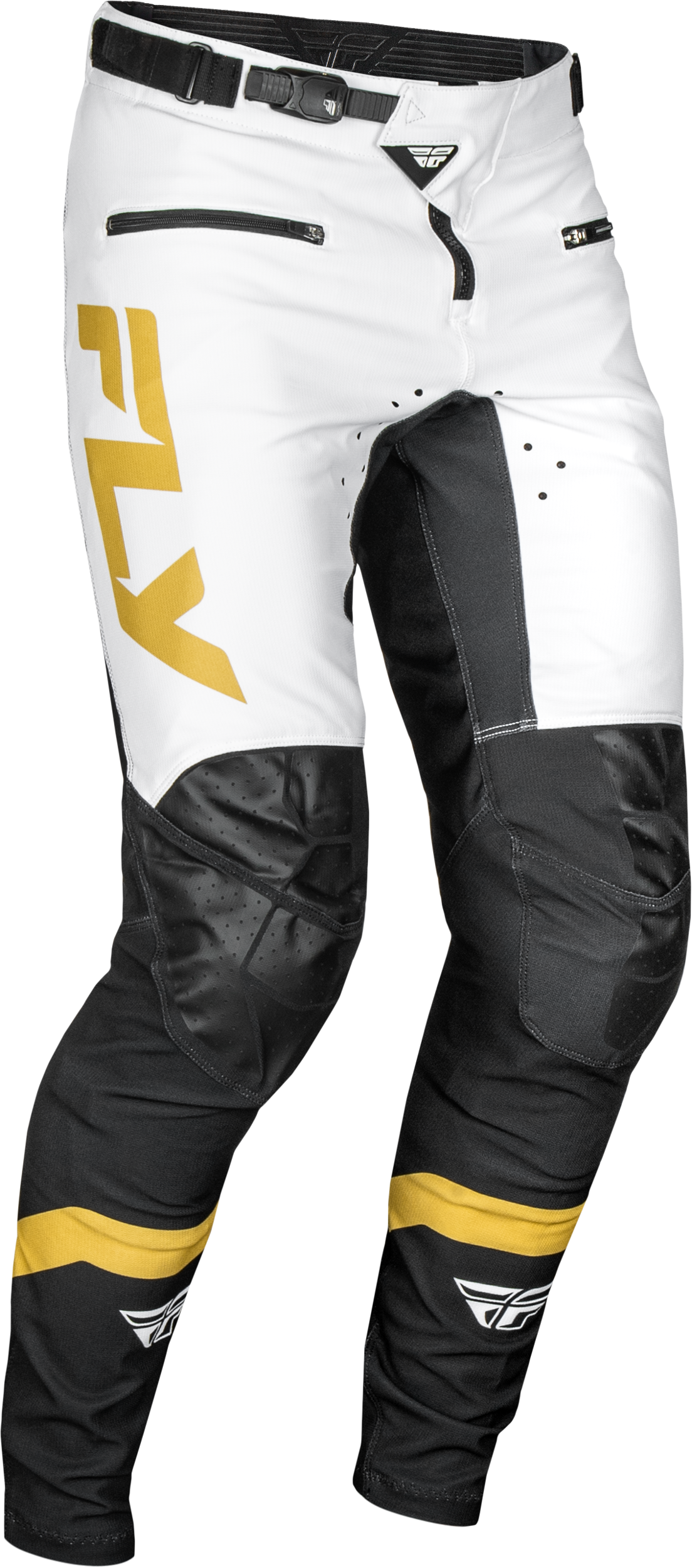 Fly Racing Youth Rayce Bicycle Pants for BMX and MTB - Size 24, White/Black/Gold