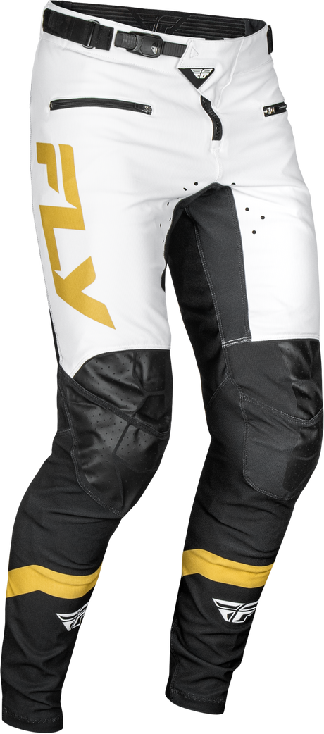 Fly Racing Youth Rayce Bicycle Pants for BMX and MTB - Size 24, White/Black/Gold