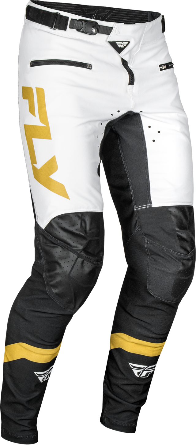 Fly Racing Youth Rayce Bicycle Pants for BMX and MTB - Size 24, White/Black/Gold
