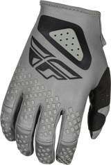 Fly Racing Kinetic Sym Gloves Grey/Black - Lightweight Race Gloves for Motorcycle and ATV Riders