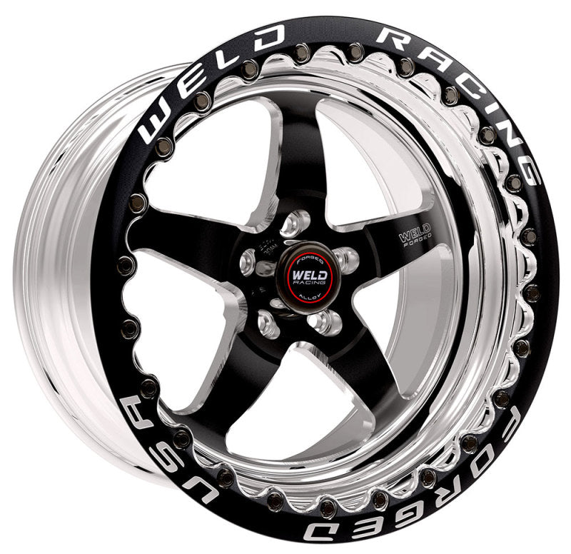 Weld S71 17x11 Inch Black Single Beadlock Wheel with 5x115mm Bolt Pattern and 5.8 Inch Backspace