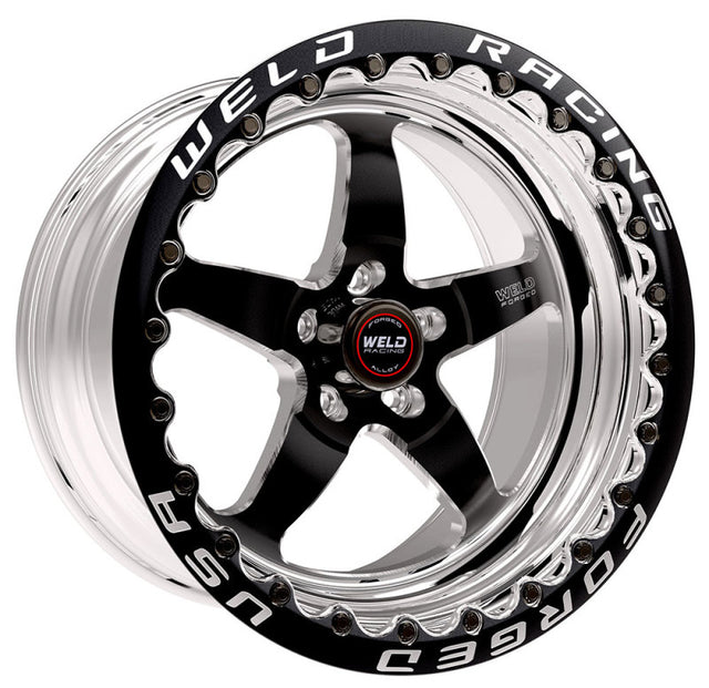 Weld S71 17x11 Inch Black Single Beadlock Wheel with 5x115mm Bolt Pattern and 5.8 Inch Backspace