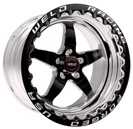 Weld S71 17x10 Inch High Pad Black Beadlock Wheel - 5x115mm Bolt Pattern, 6.7 Inch Backspace, Forged Center and Rims