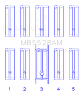 King Engine Bearings Mazda 626 F8/(Size +0.50mm) Main Bearing Set
