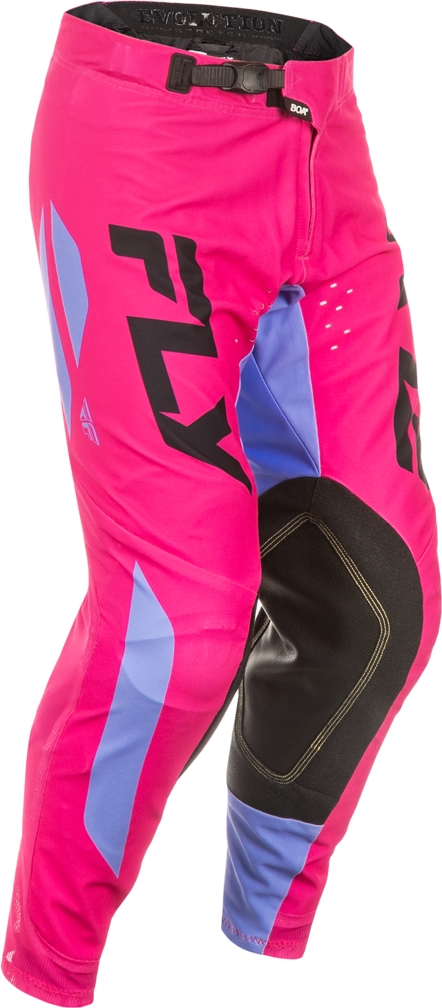 Fly Racing Evolution DST Pants Pink/Lavender/Black Size 28 with BOA Fit System for Motocross and Off-Road Vehicles