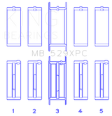 King Ford 260CI/289CI/302 5.0L Windsor Coated Crankshaft Main Bearing Set of 5 (Size .001)