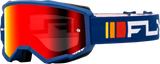 Fly Racing Zone Goggle Navy/White with Red Mirror Smoke Lens – ATV and Off-Road Vehicle Fitment