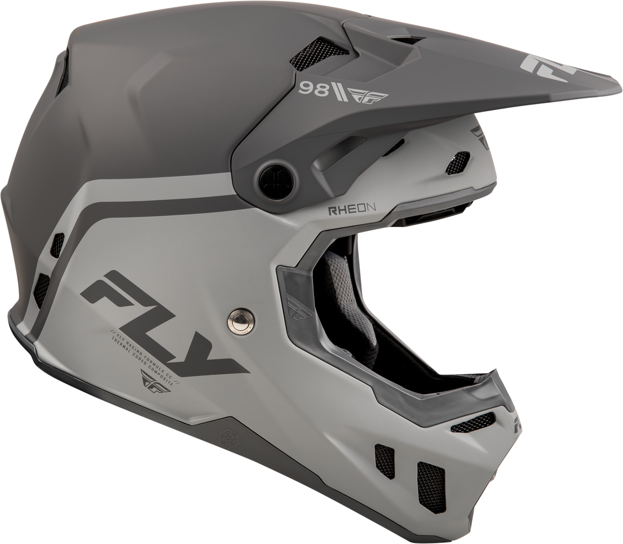 Fly Racing Formula CC Objective Helmet Matte Black/Grey Large - Motorcycle Helmet with Impact-Absorbing Technology and Advanced Ventilation