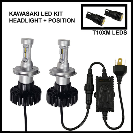 Pathfinder LED Headlight Bulb Kit for Kawasaki ZG1400 Concours (2008-2014) - Bright H4 Replacement