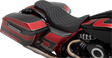 Drag Specialties Seats Forward Positioned Predator 2-Up Seat for Harley-Davidson FL 2008-2023 - Double Diamond Silver Stitching