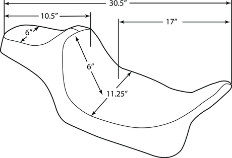 Drag Specialties Seats Predator III Extended Reach Seat for Harley FL '08-'23 with Red Stitching