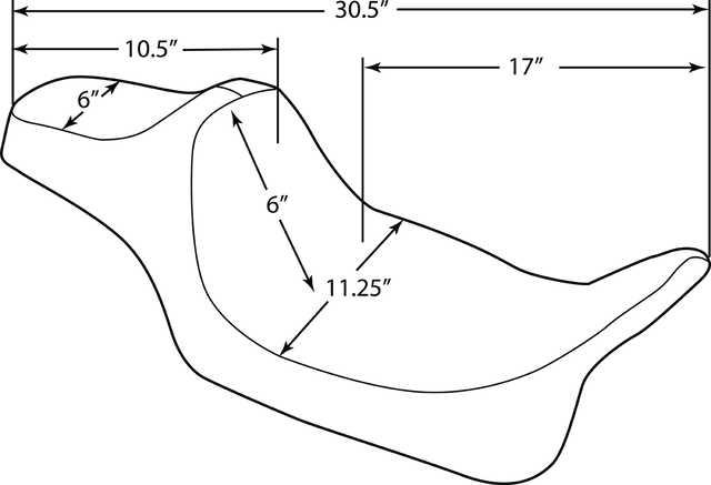 Drag Specialties Seats Predator III Extended Reach Seat for Harley FL '08-'23 with Red Stitching