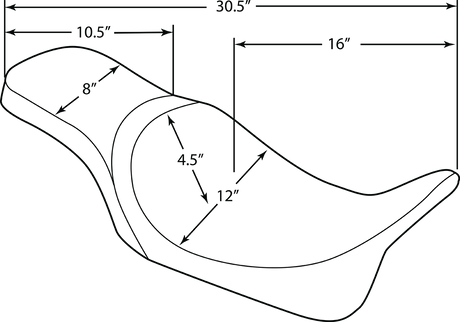 Drag Specialties Seats Predator 2-Up Seat for Harley-Davidson FL Models (2008-2023) - Double Diamond Black Stitching