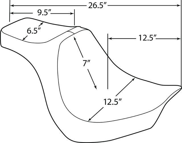 Drag Specialties Seats Predator III Double Diamond Seat for Harley-Davidson FXBR/S 2018-2020, Black Stitching