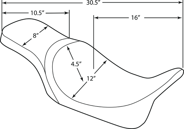 Drag Specialties Seats Predator 2-Up Seat with Double Diamond Pattern and Red Stitching for Harley-Davidson FL 2008-2023 – Part Number 0801-1272