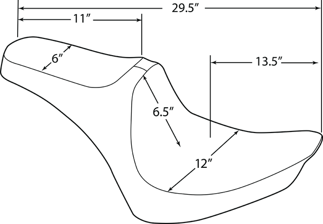 Drag Specialties Predator III Seat with Double Diamond Pattern for Harley-Davidson FX/FL 2000-2017 | Black Stitching