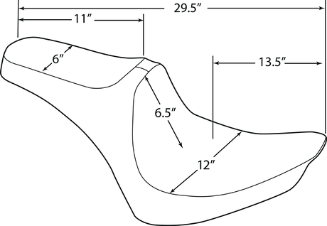 Drag Specialties Seats Predator III Double Diamond Seat with Silver Stitching for Harley-Davidson FX/FL 2000-2017 - Part Number 0802-1360