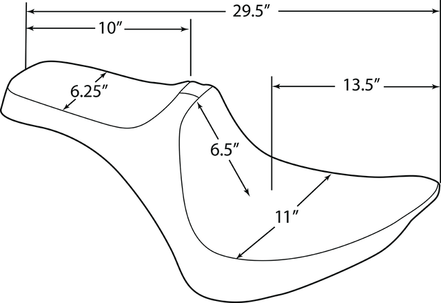 Drag Specialties Seats Predator III Seat for Harley-Davidson FXST/FLST 1984-1999, Double Diamond Black Stitching, Model 0802-1366