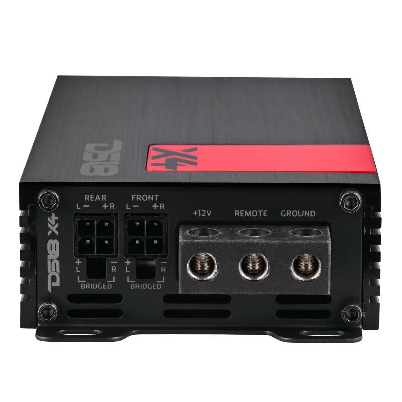 DS18 X4 4-Channel Class D Amplifier - 220W RMS at 4 Ohm, Compact Design for Car Audio Systems
