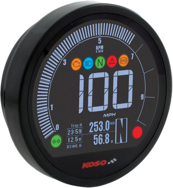 KOSO DL-04HD Multifunction Digital Gauge for Harley-Davidson 2012-2017 Softail and Dyna Models