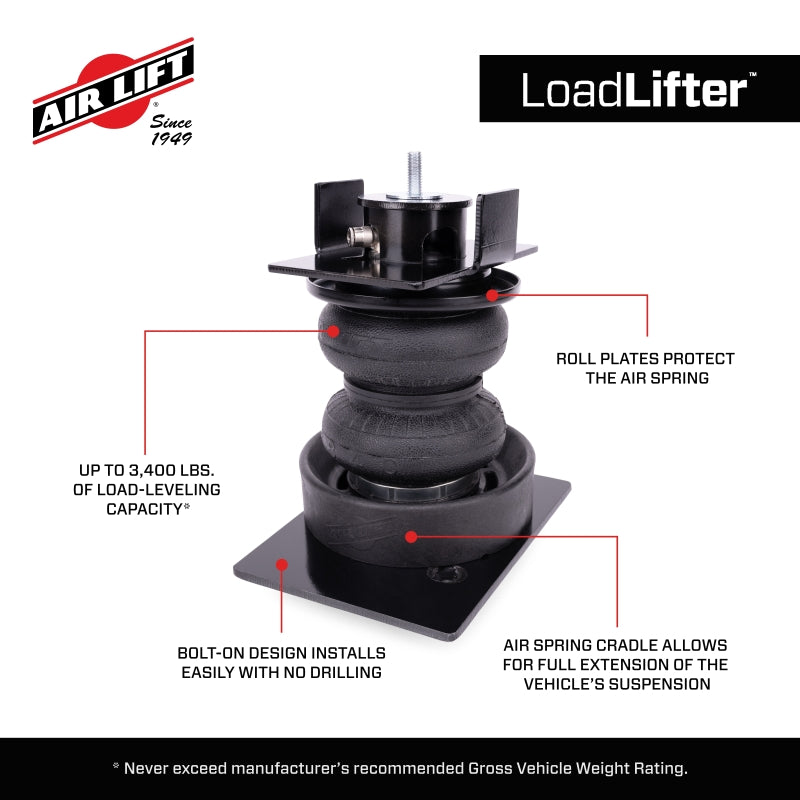 Air Lift LoadLifter 5000 Air Spring Kit with Universal Cradles for Jeep Gladiator 2020-2025