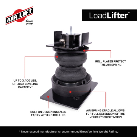 Air Lift LoadLifter 5000 Air Spring Kit with Universal Cradles for Jeep Gladiator 2020-2025
