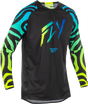 Fly Racing Evolution DST Zen Jersey Black/Blue/Hi Vis Large - Cycling Jersey for Road and Mountain Bikes