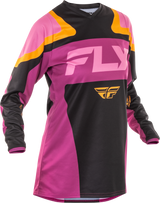 Fly Racing Women's F 16 Jersey for Offroad Motorcycles - Black, Mauve, and Yellow, X-Large
