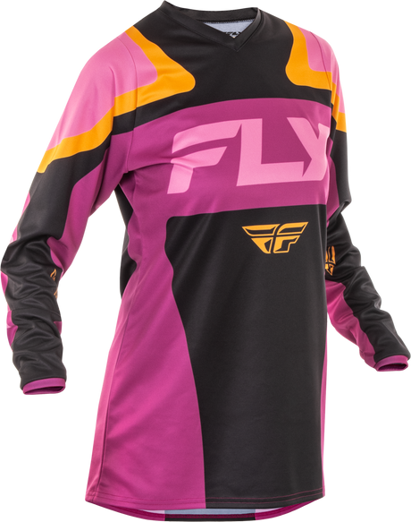 Fly Racing Women's F 16 Jersey - Offroad Motorcycle Jersey for Women, Black/Mauve/Yellow, 2X-Large
