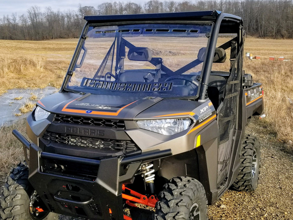 SPIKE Full Windshield Dual Vent for Polaris Ranger XP 900 & 800 Models - Durable Polycarbonate Design with Adjustable Venting