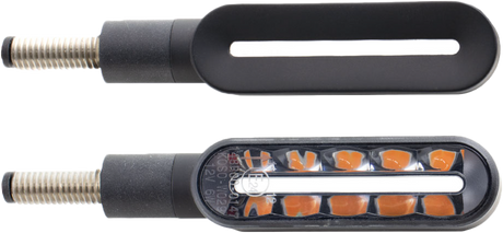 KOSO Cyclone LED Turn Signals Sequential Black Pair for Motorcycles and ATVs