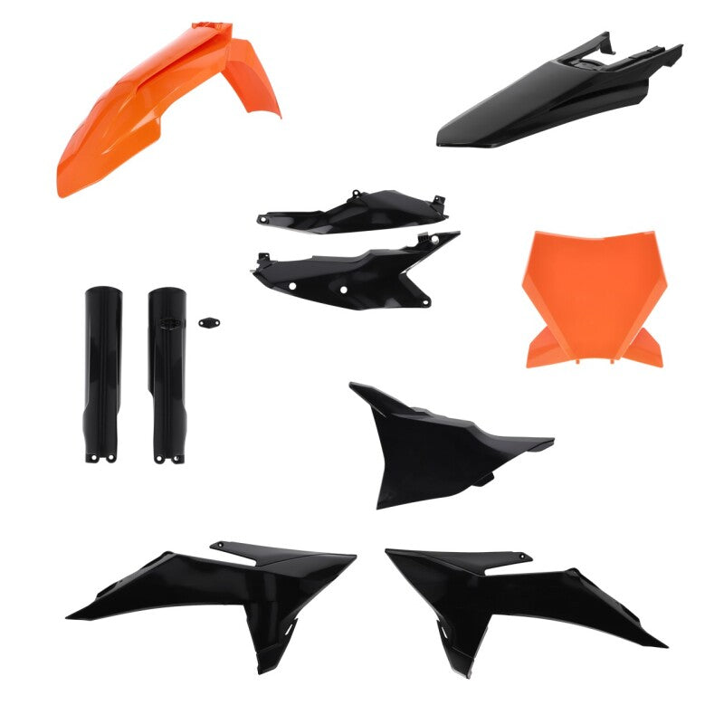 Acerbis 2025 KTM 125-450 SX/SX-F/XC/XC-F Full Plastic Kit - Black/Orange | Fits KTM Models