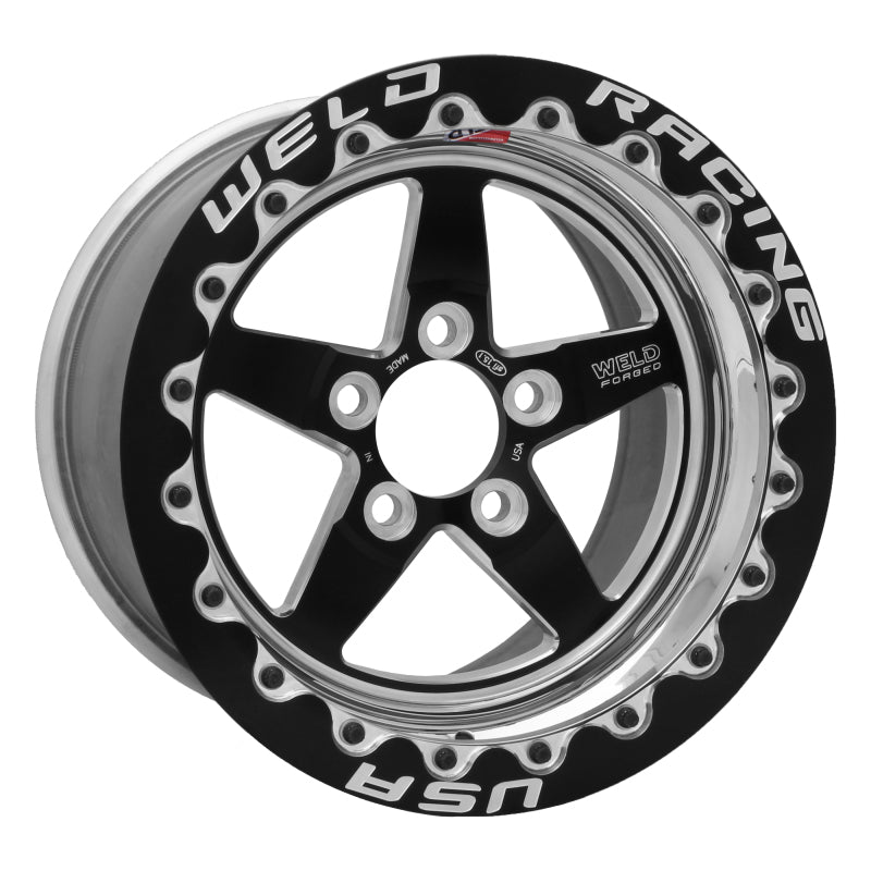 Weld S71 15x10.33 Inch Black Single Beadlock MT Wheel with Medium Pad for 5x120mm Bolt Pattern