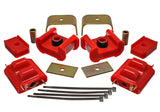 Energy Suspension 3.1124R Performance Polyurethane Motor and Transmission Mount Set for 1977-1984 GMC K25 Suburban and K2500 4WD - Red with Zinc Finish
