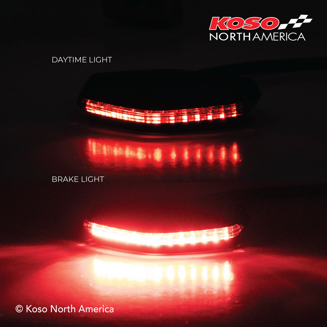 KOSO HB041000 GT 06 LED Brake and Taillight with Red Lens for Motorcycle and ATV