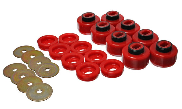 Energy Suspension 3.4150R Red Polyurethane Cab and Body Mount Set for Chevy Silverado 2500/1500 (2005-2006)