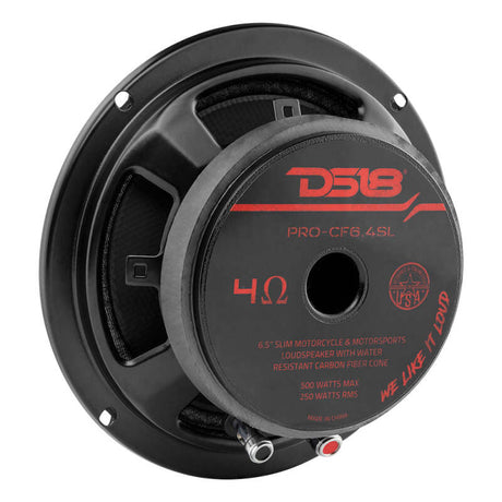 DS18 PRO-CF6.4SL 6.5-inch 250W RMS 4-ohm Mid-Bass Loudspeaker for Car Audio