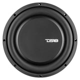 DS18 PSW10.4D 10-Inch 500 Watts RMS Dual 4 Ohm Water-Resistant Shallow Mount Subwoofer for Automotive Use